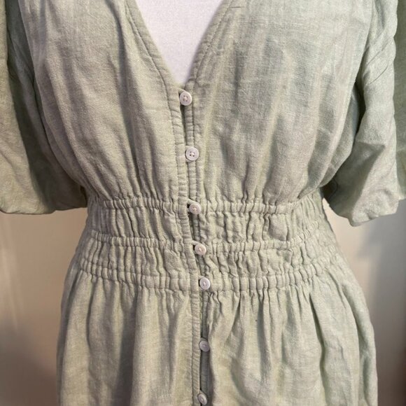 NEW MADEWELL Ruffle Sophia Dress (Linen & Viscose) - Size Large - Picture 3 of 13